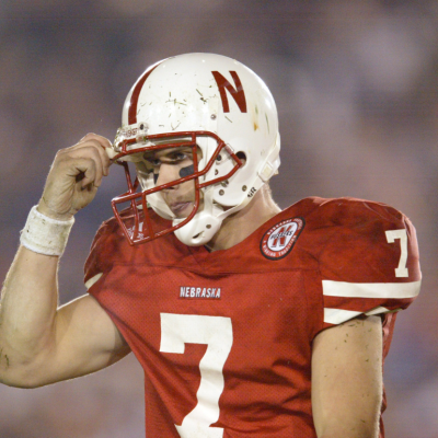 Quarterback Eric Crouch #7 of Nebraska walks of the fields during the Rose Bowl National Championship game against Miami at the Rose Bowl in Pasadena, California, circa 2002.
