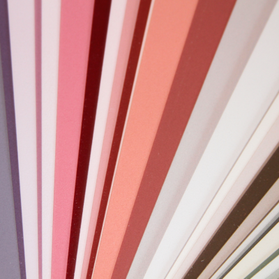 An array of colors ranging from rich pink to muted beige and white