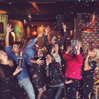 A group of people celebrating New Year's