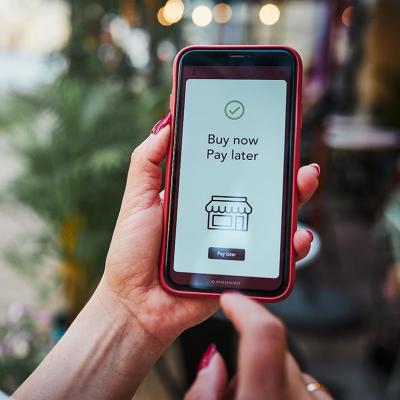Mobile app showing a buy now pay later transaction