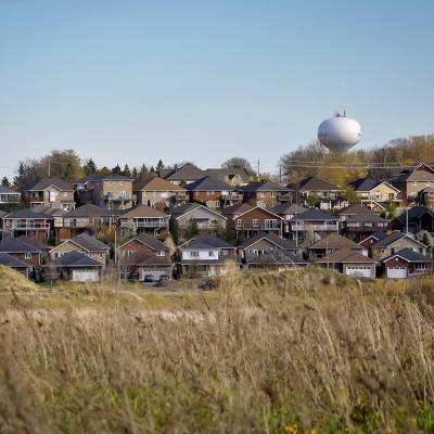 View of rows of homes in Ontario, CA