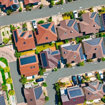 aerial view of residential solar