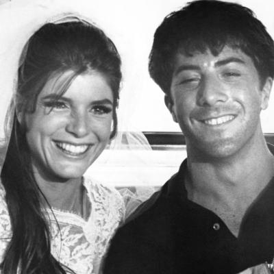 Actors Katharine Ross and Dustin Hoffman in the finale scene from 'The Graduate.'