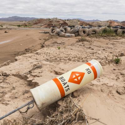 Historic low lake levels at Lake Mead's Echo Bay in Southern Nevada.