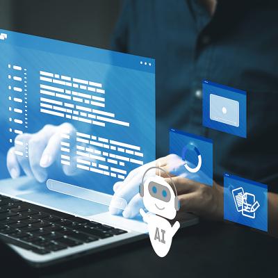 A person using AI chat for research and content purposes.