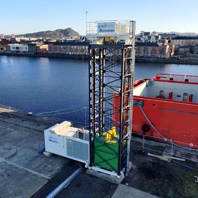 A gravity energy storage prototype created in Edinburgh, Scotland.