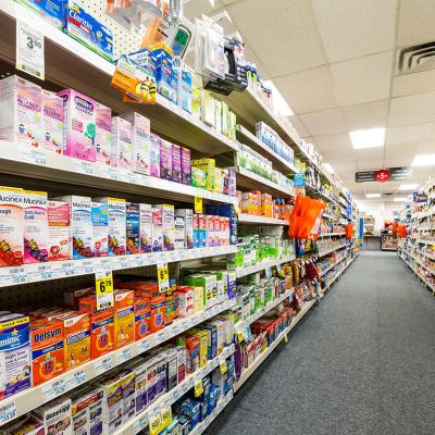 Aisle in a CVS pharmacy.