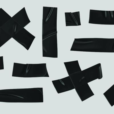 Duct tape applied randomly on a background.