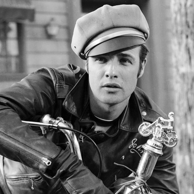 Marlon Brando as Johnny in 'The Wild One’.