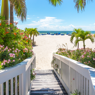 Path to beach in St Petersburg, Florida.