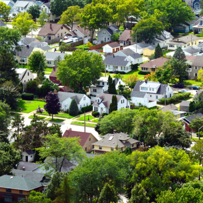 Aerial View of Residential Neighborhood