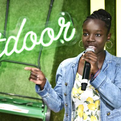 Me & the Bees Lemonade Founder Mikaila Ulmer speaks at an event