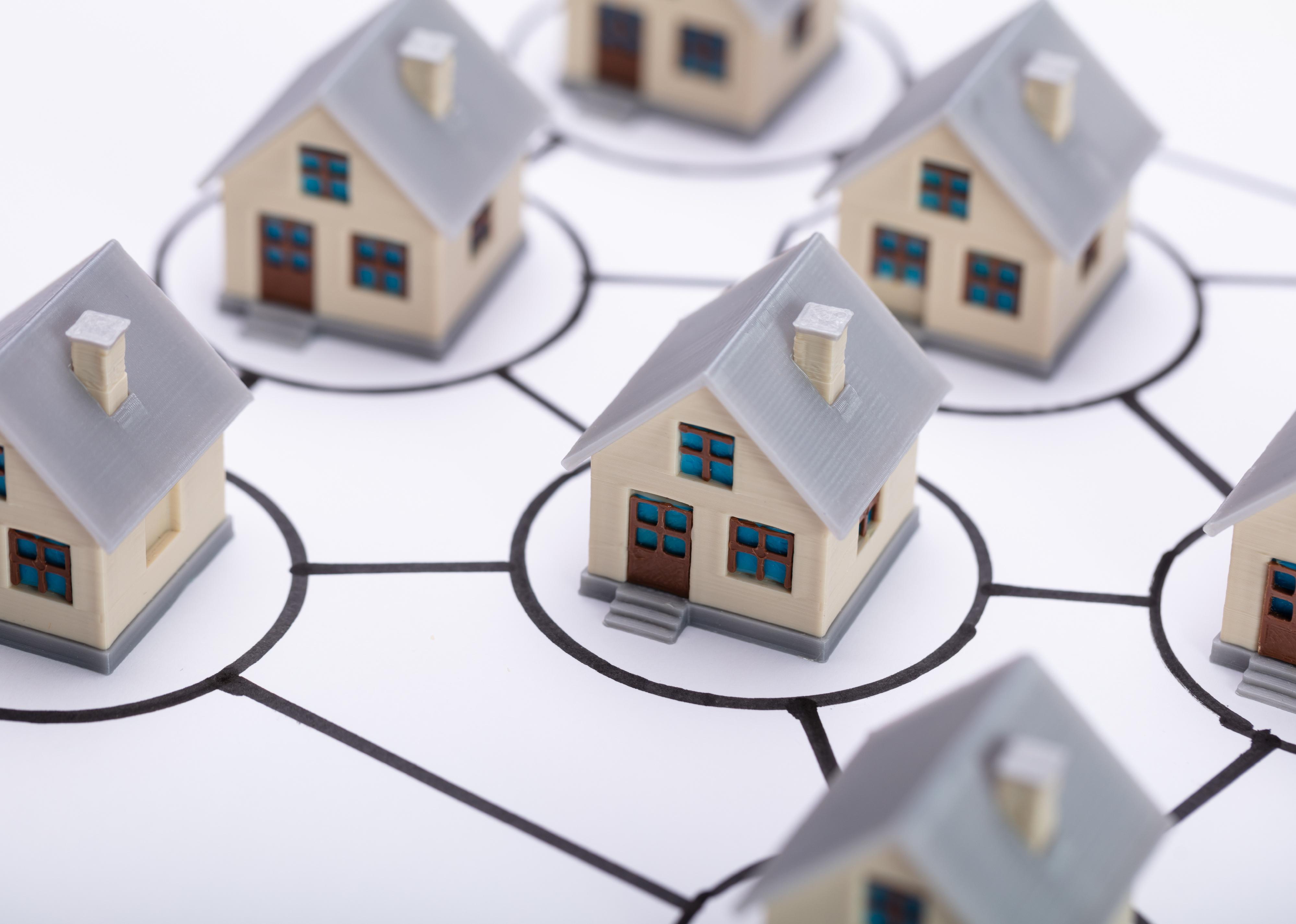 Mini toy houses.