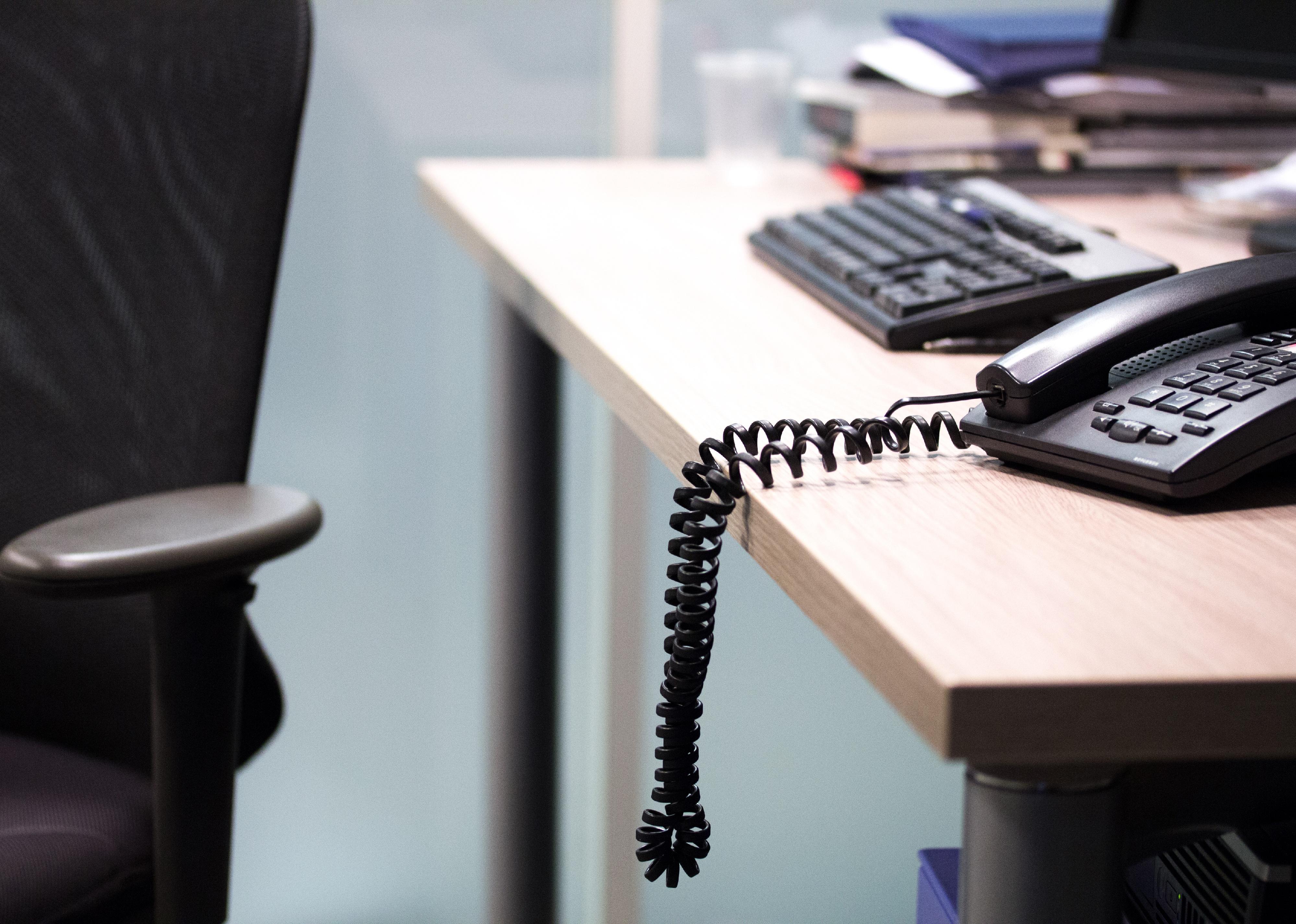 An empty office space in a business.