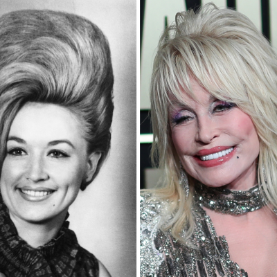 Dolly Parton in 1965 (left); Dolly Parton in 2023 (right)