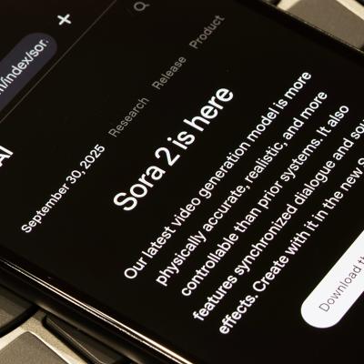The OpenAI website displaying 'Sora 2 is here'.
