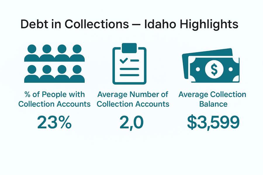 Debt in collections - Idaho highlights.