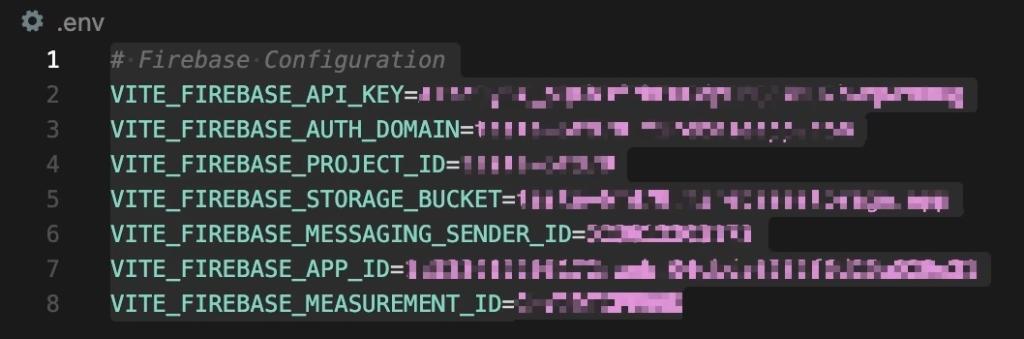 An example of an .env file in Cursor.