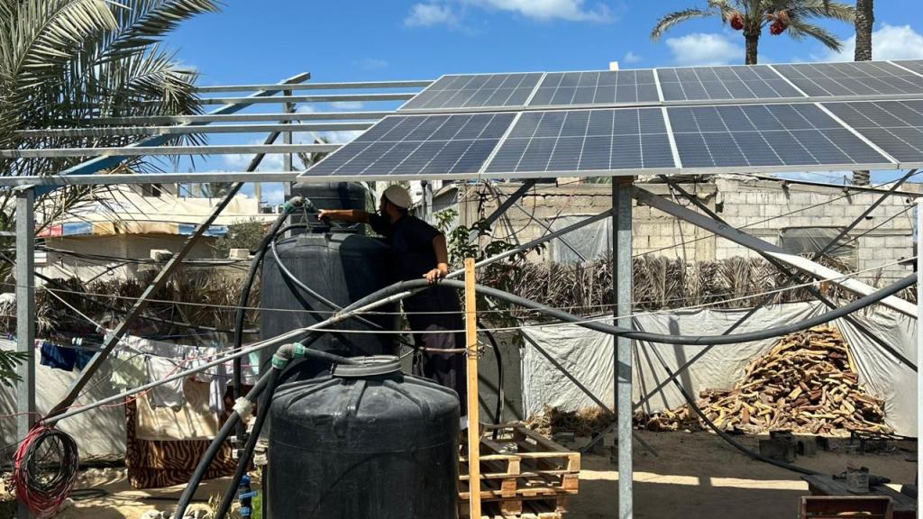 Sheikh Ahmed's solar panel system.