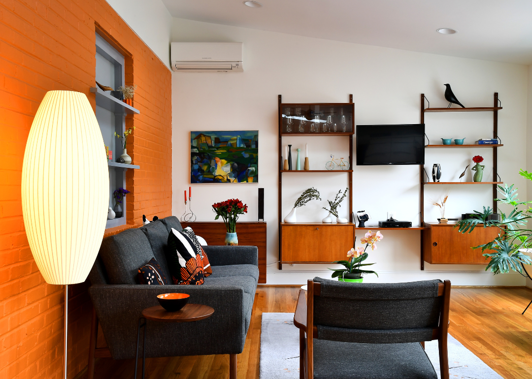 Home decorated in midcentury modern style.