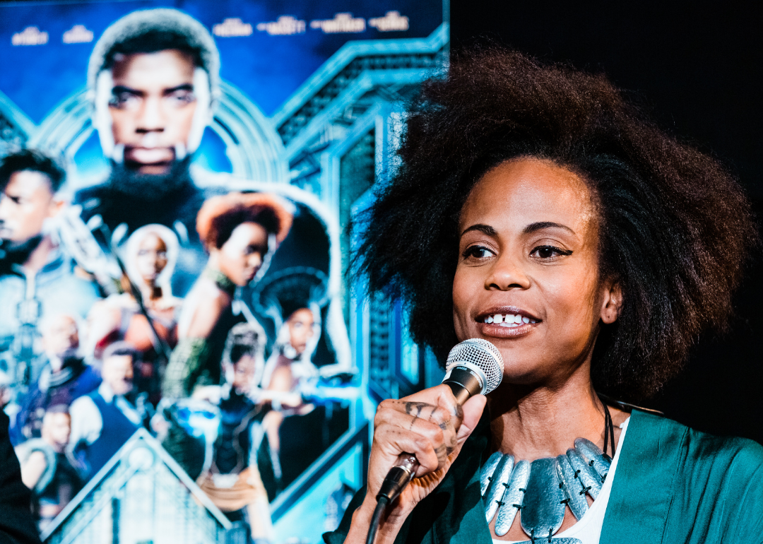 Hannah Beachler speaks at Art of Production Design Oscar Panel.