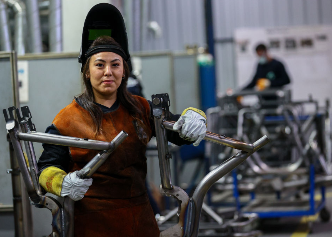 Woman working in a factory