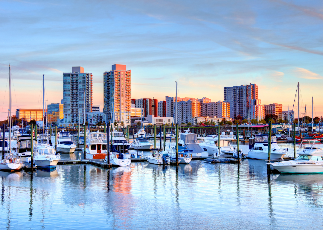 A view of Stamford, Connecticut, from the water.