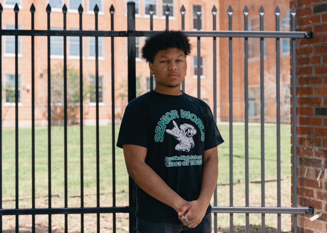  Amarion Porterie, an 18-year-old senior at Stephen F. Austin Senior High School, in Houston