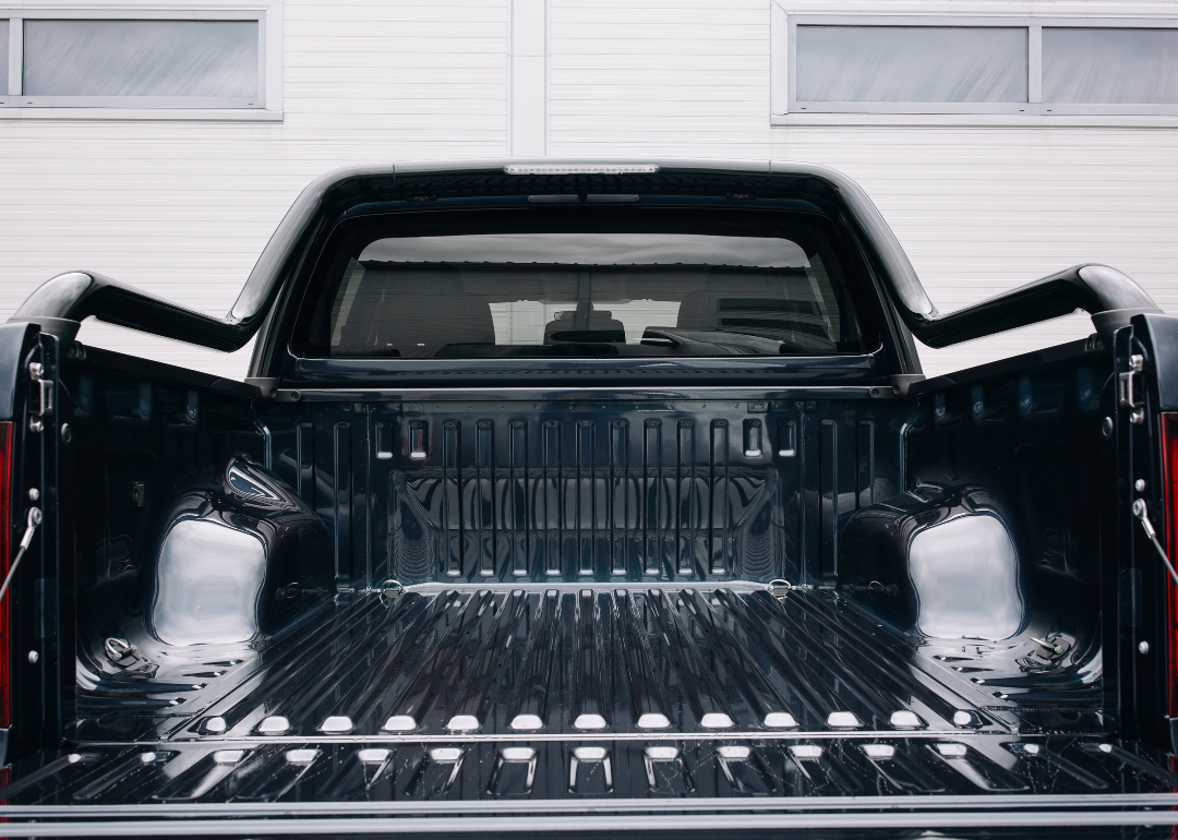 The flatbed of a pickup truck