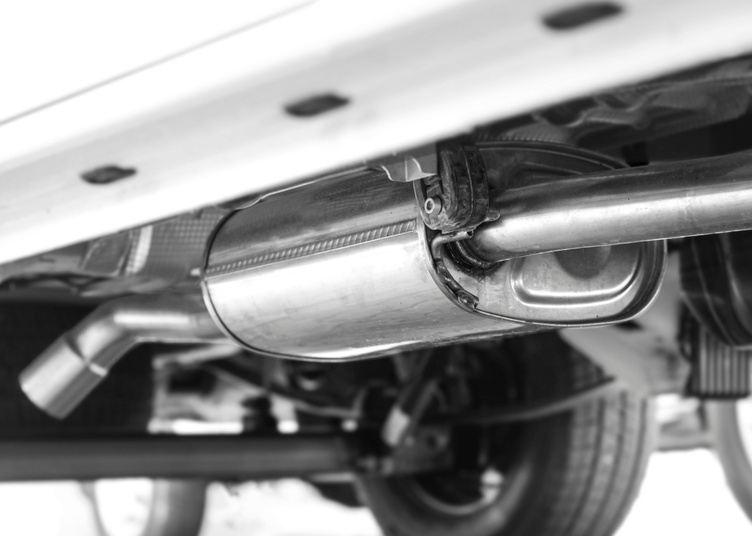 A close-up shot of a catalytic converter
