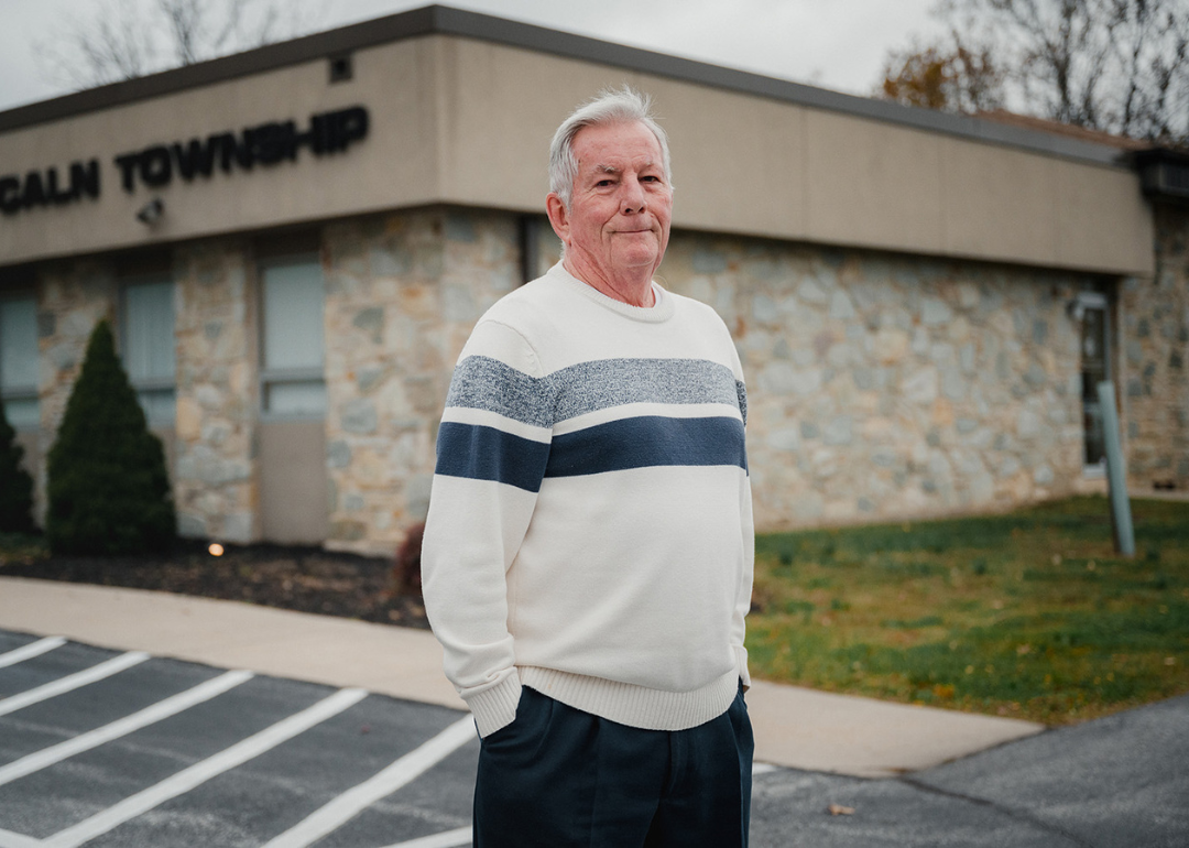 John "Jay" Schneider, 76, in Downingtown, Pa., on Oct. 30. Schneider is serving as a judge of elections for the first time, overseeing the Caln Township polling place. “You don’t know how much responsibility is there, and you don’t want to screw it up.”