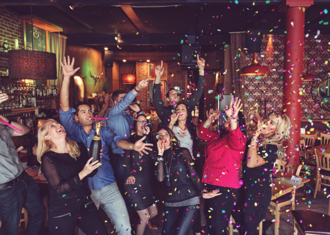 A group of people celebrating New Year's