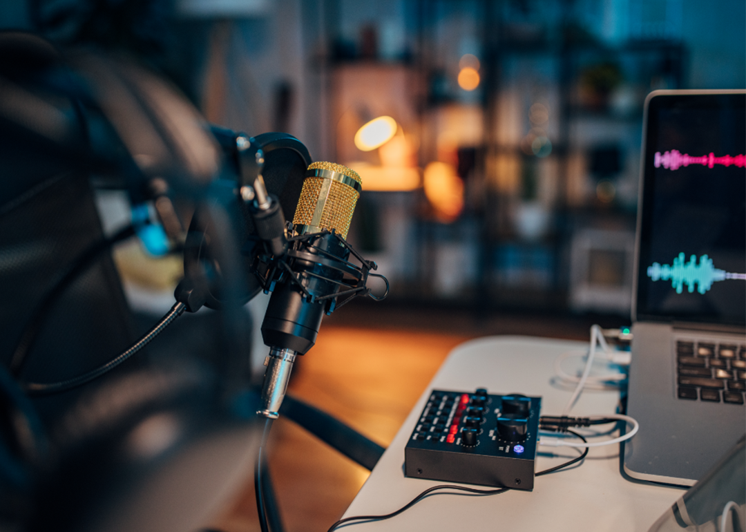 photo of podcast recording studio