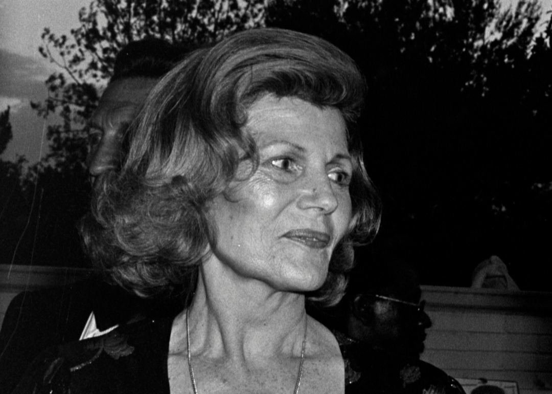 Rita Hayworth attending a party, benefitting City of Hope, at the former Hilton estate in Beverly Hills, California, on July 1, 1980.