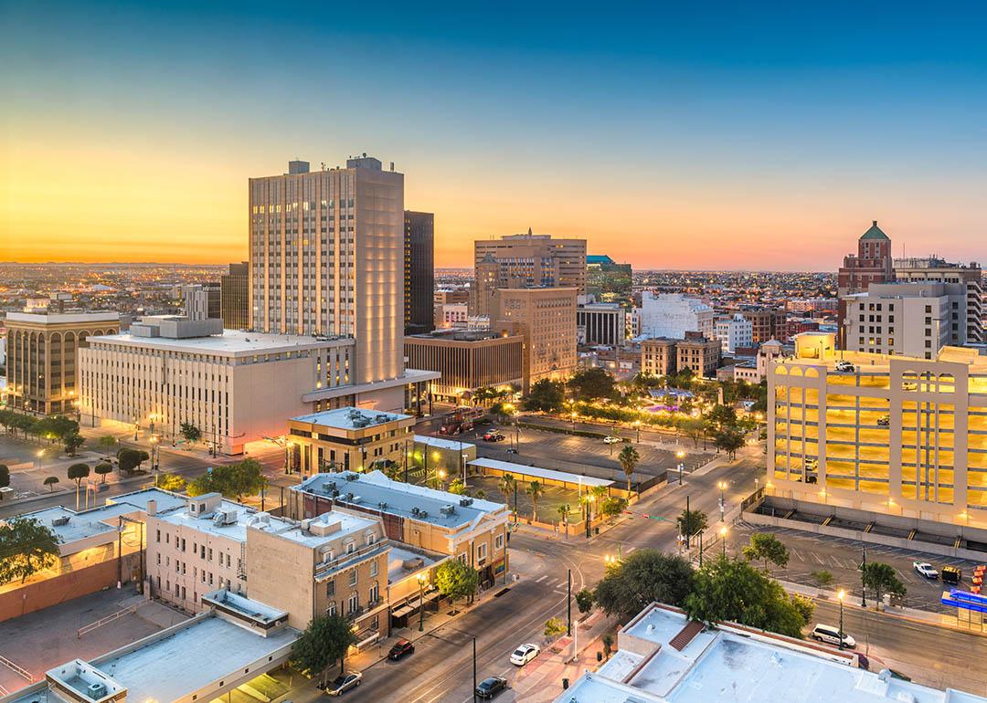 el paso, texas skyline at dusk