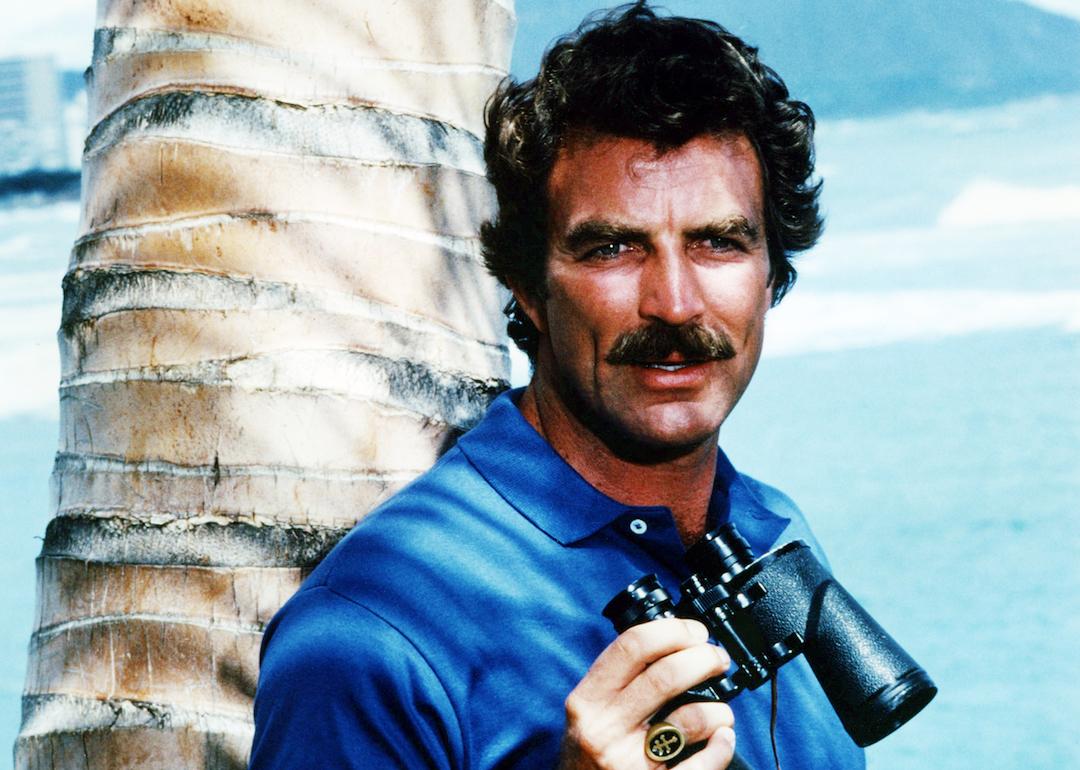 Actor Tom Selleck on the TV series 'Magnum P.I.,' circa 1985.