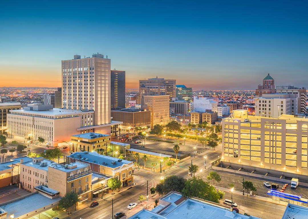 El paso skyline at dusk