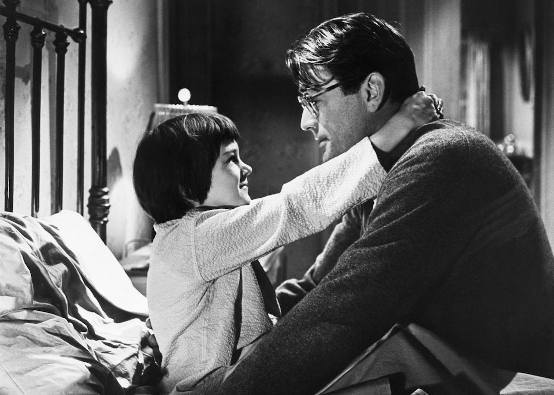 Actors Mary Badham and Gregory Peck in 'To Kill a Mockingbird.'
