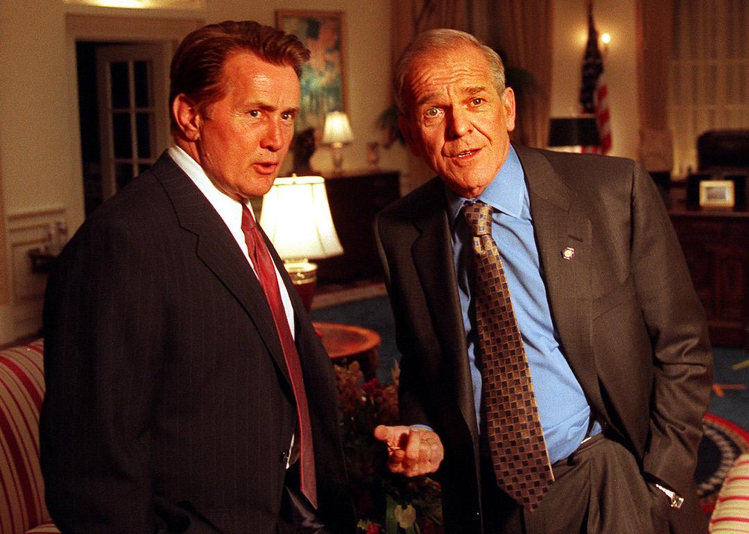 Actors Martin Sheen and John Spencer on 'The West Wing.'