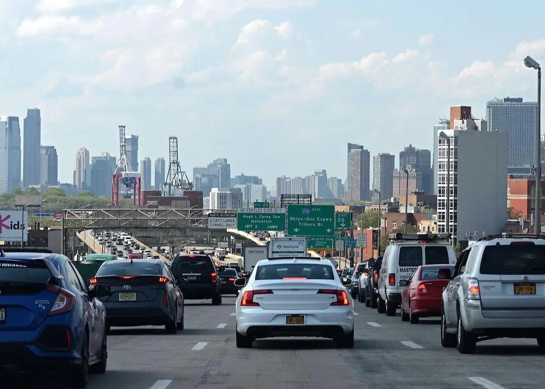 Traffic outside of New York City.