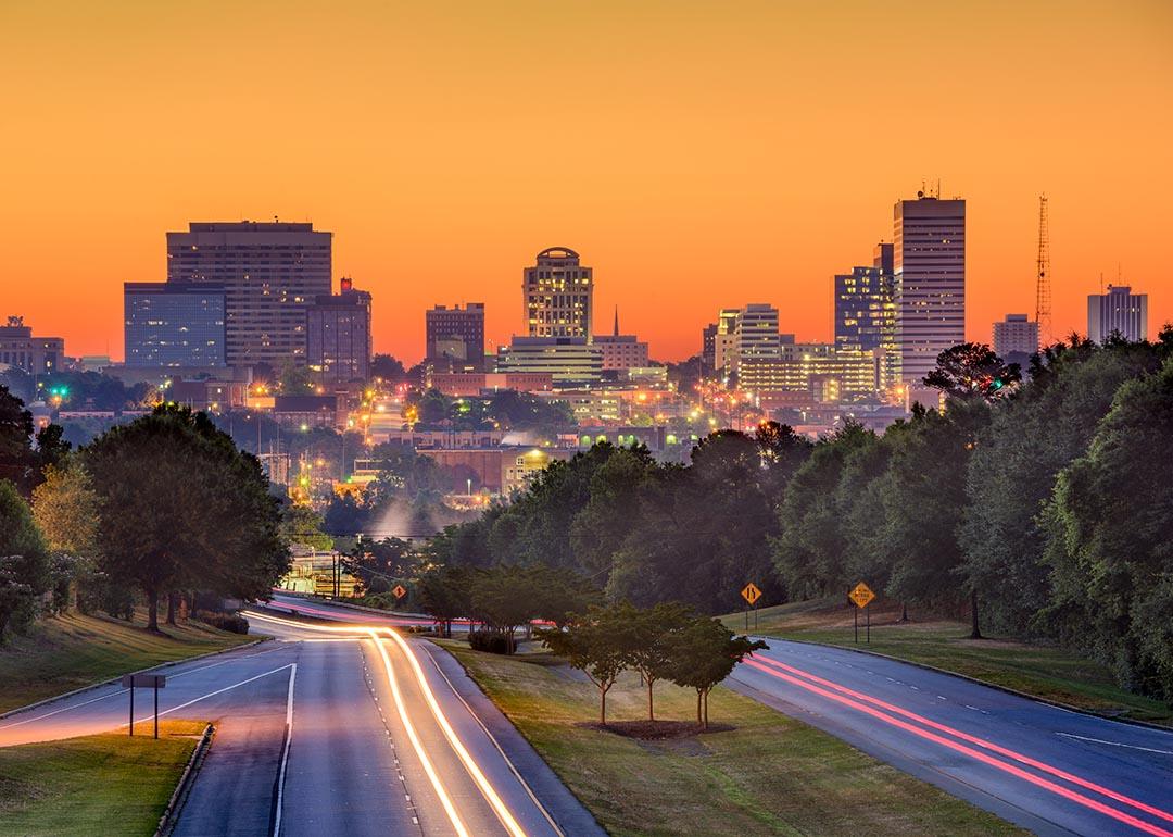 Skyline of downtown Columbia, South Carolina from above Jarvis Klapman Blvd.