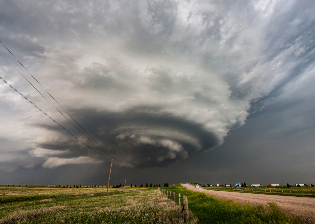 Mothership supercell storm just outside Harrisburg, Nebraska and from which multiple tornadoes were reported, 2017.