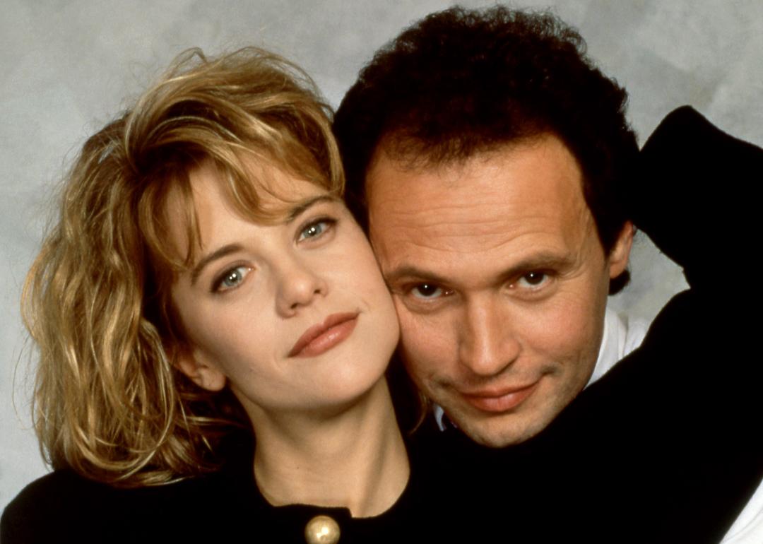 Meg Ryan and Billy Crystal pose for a portrait in Los Angeles, California, circa 1989 to promote their romantic comedy 'When Harry Met Sally.'
