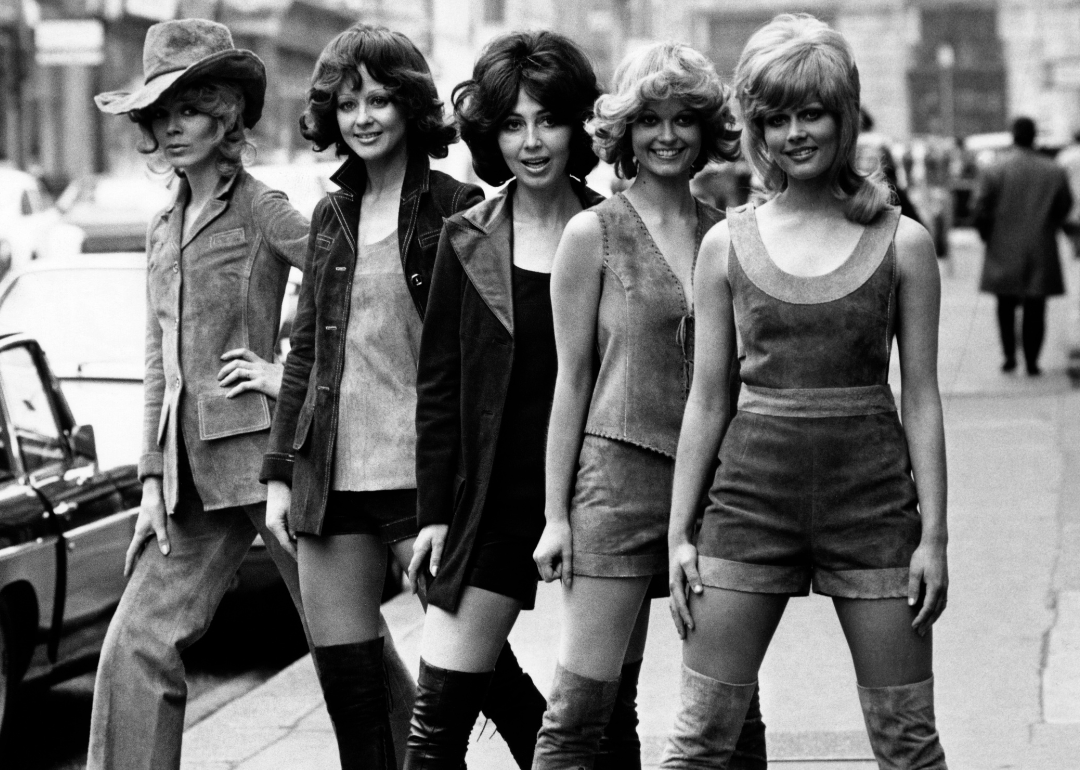Models from Finland preview a collection of suede and leatherwear, including leather Micro Pants, the finnish equivalent of Hot Pants, by Friitala of Finland.