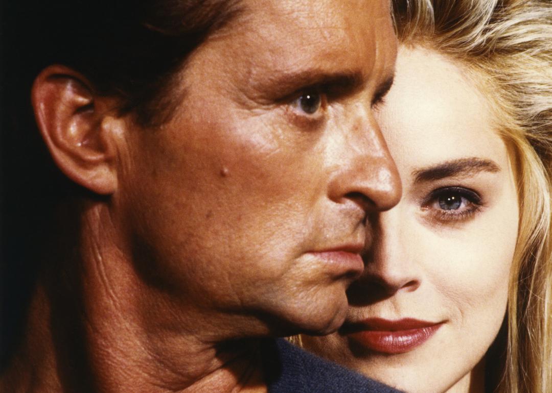 Actors Michael Douglas and Sharon Stone in 'Basic Instinct.'