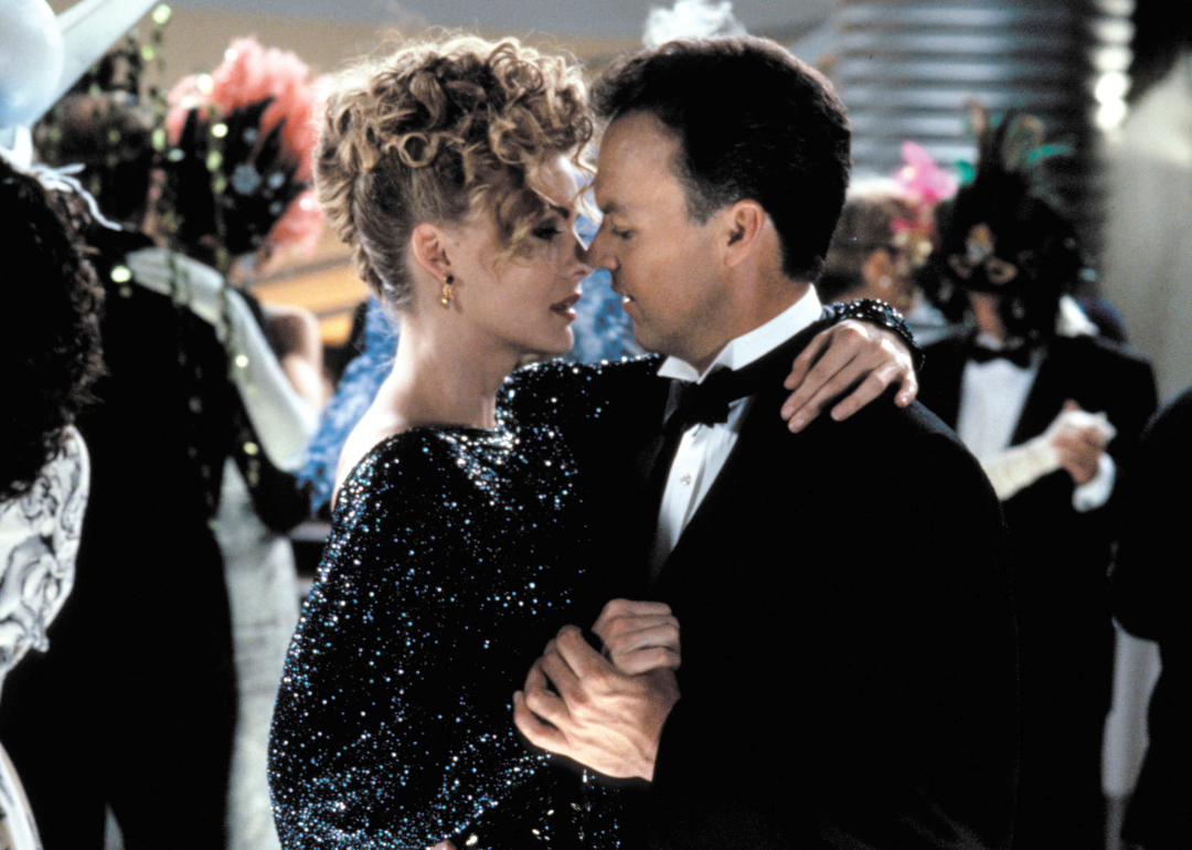 Actors Michelle Pfeiffer and Michael Keaton in 'Batman Returns,' directed by Tim Bruton.