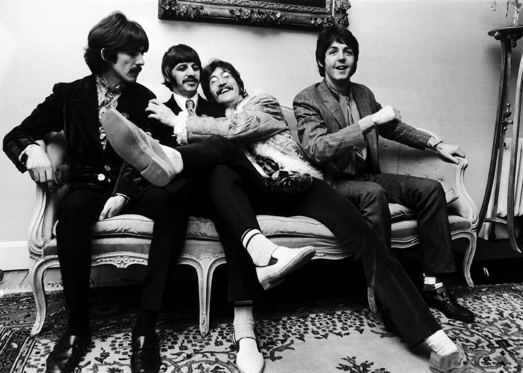 The Beatles at the press launch for their new album 'Sergeant Pepper's Lonely Hearts Club Band', in 1967.