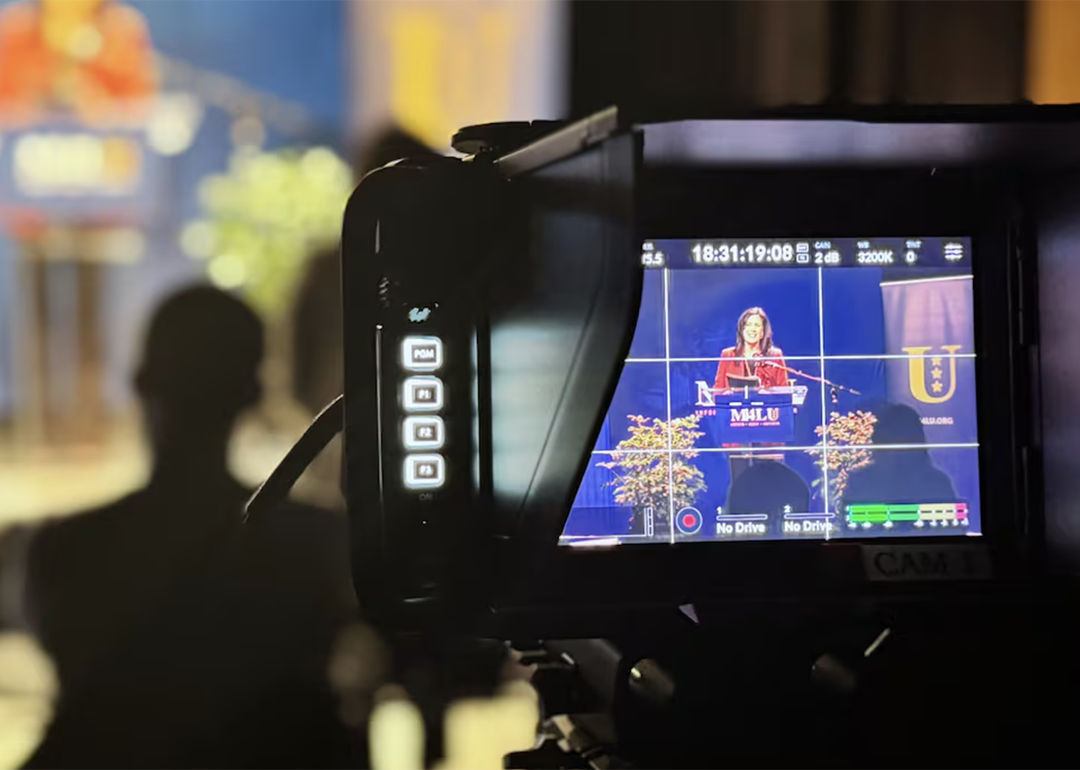 Photo showing Moms for Liberty co-founder Tiffany Justice speaking.