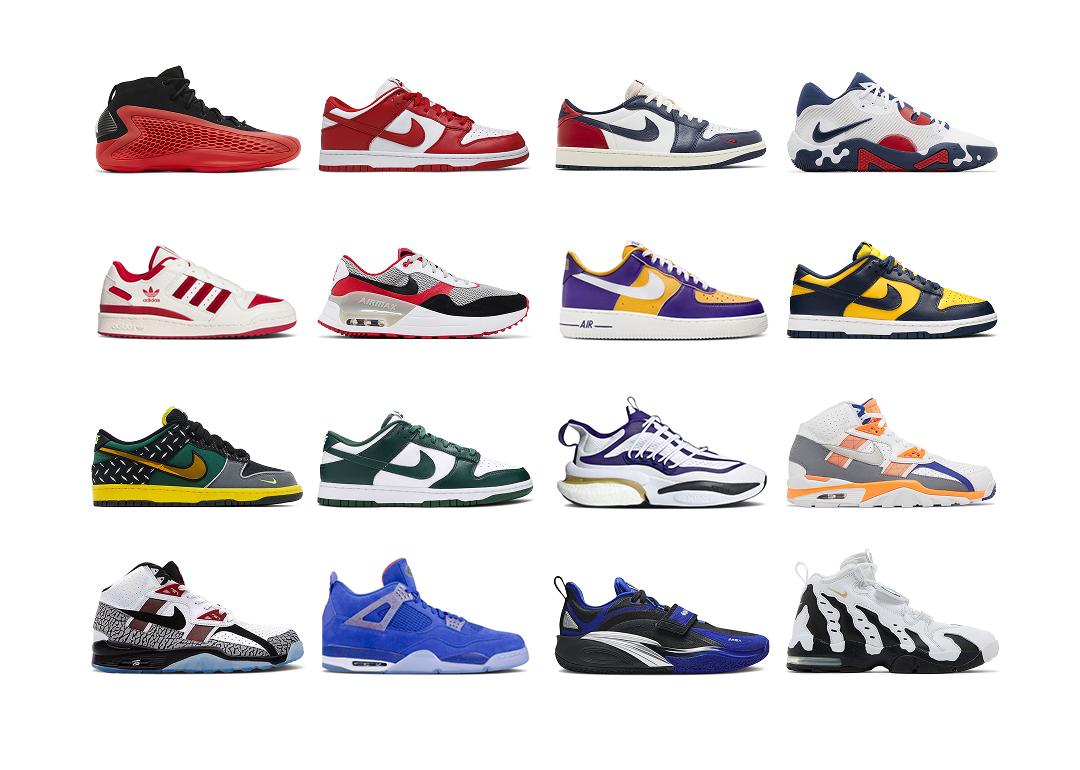 Multiple brands such as from Adidas and NIke's top sneakers for March 2025.