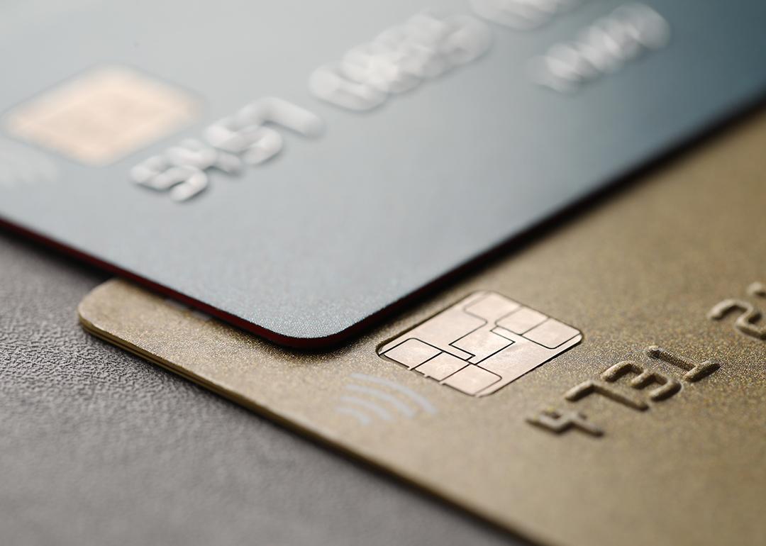 A black and gold credit card as a concept of high limit business credit cards.